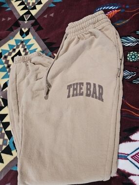 The Bar Beige/Tan Logo Sweatpants